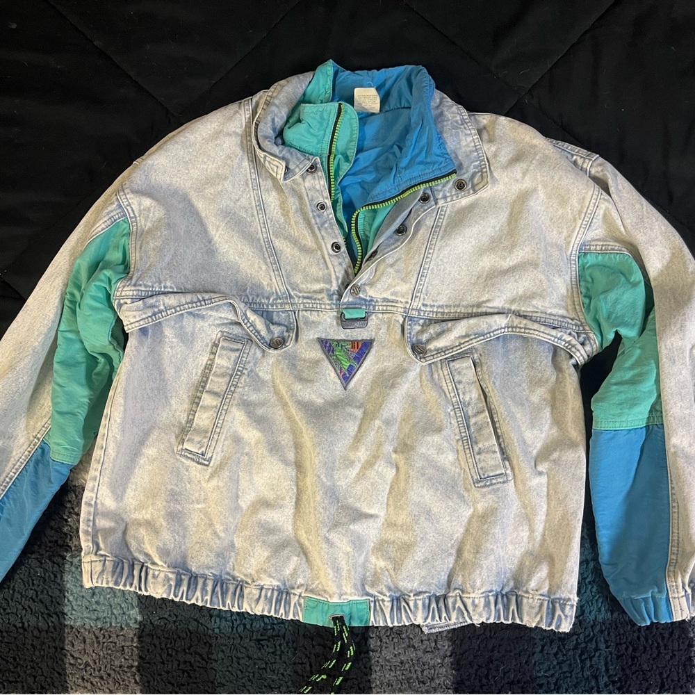 Vintage Levi’s color block denim quarter zip